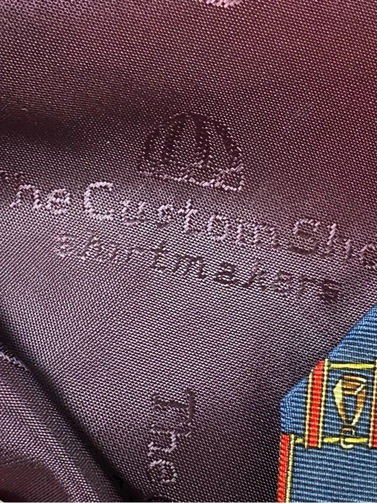 Equestrian Silk Tie Hand Tailored Stirrups Navy Blue Red Necktie Horses Preppy - Picture 13 of 13